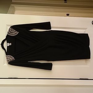 Black Cashe dress with silver beaded shoulders